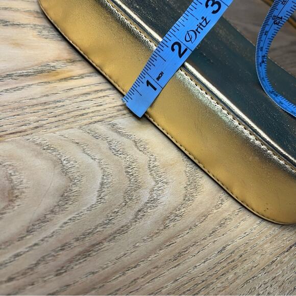 Behno New York Ina Mini Pouchette Metallic Gold Leather Shoulder Bag - Picture 9 of 10